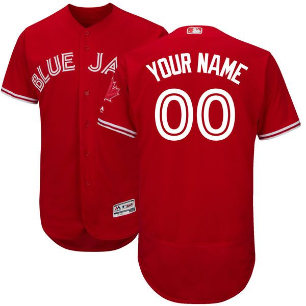 Men Toronto Blue Jays Majestic Red Scarlet 2017 Flex Base Authentic Collection Custom MLB Jersey->women mlb jersey->Women Jersey